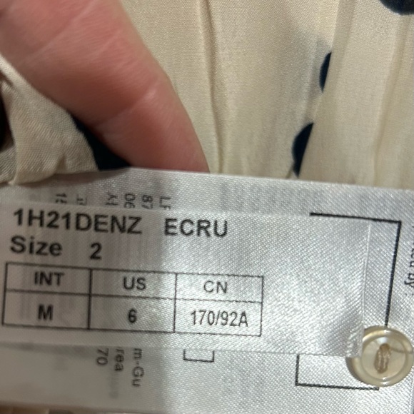 ba&sh Denzel Polka Dot Print Top Blouse Top Ecru Black Sz 6 NWOT - Picture 6 of 12